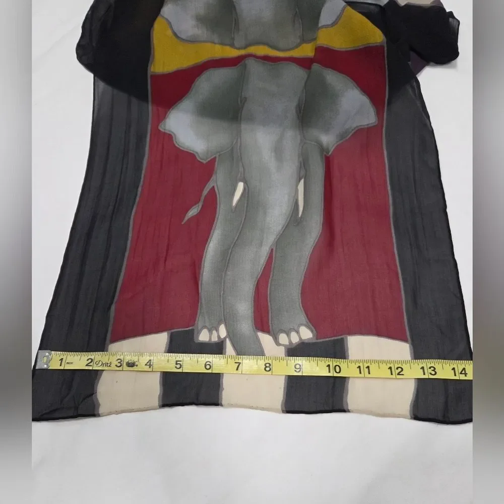 Vintage Jim Thompson Elephant Rectangle Silk Scarf